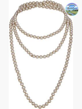 66" 8mm Glass Pearl Flapper Necklace Great Gatsby Accessories